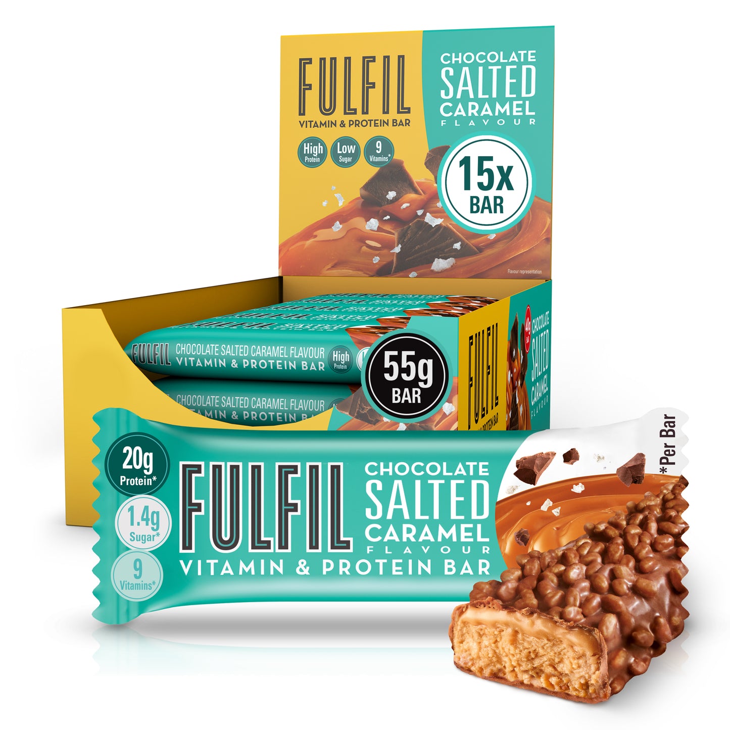 Chocolate Salted Caramel Protein Bar - 15x55g